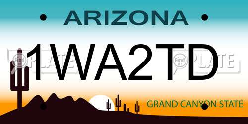 1WA2TD Arizona License Plate