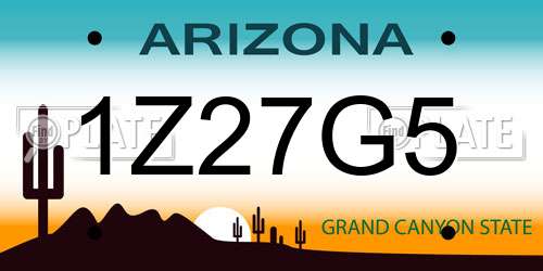 1Z27G5 Arizona License Plate
