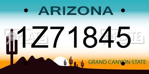 1Z71845 Arizona License Plate