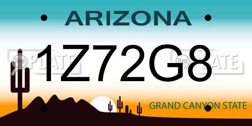 1Z72G8 Arizona License Plate