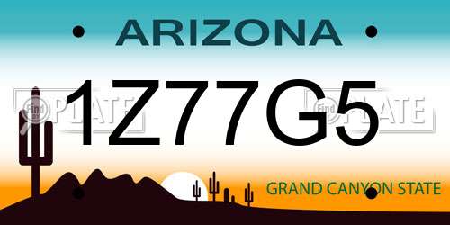 1Z77G5 Arizona License Plate
