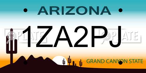 1ZA2PJ Arizona License Plate