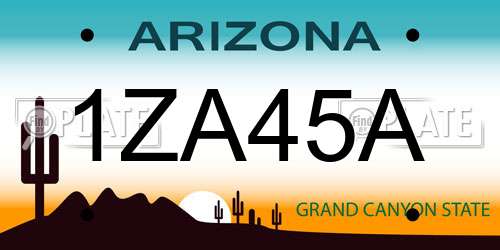 1ZA45A Arizona License Plate