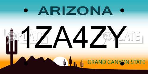 1ZA4ZY Arizona License Plate