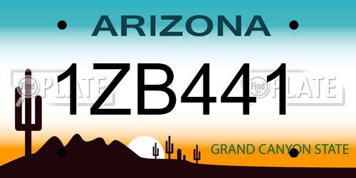 1ZB441 Arizona License Plate