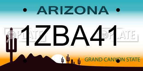 1ZBA41 Arizona License Plate
