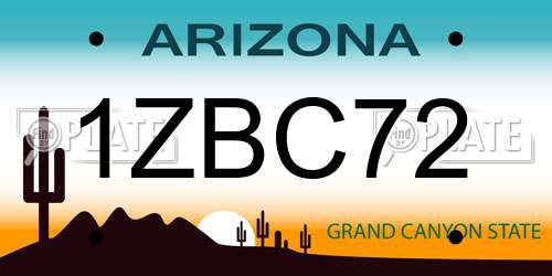 1ZBC72 Arizona License Plate