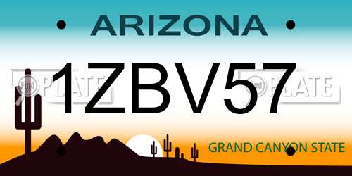 1ZBV57 Arizona License Plate
