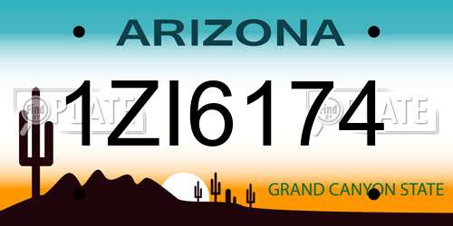 1ZI6174 Arizona License Plate