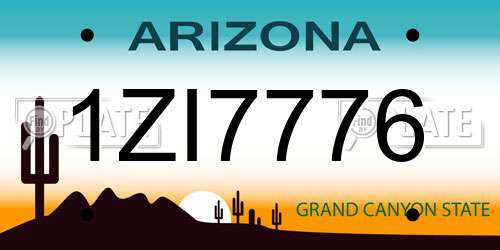 1ZI7776 Arizona License Plate