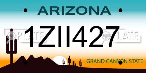 1ZII427 Arizona License Plate