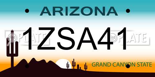1ZSA41 Arizona License Plate