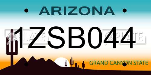 1ZSB044 Arizona License Plate