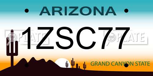 1ZSC77 Arizona License Plate