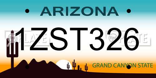 1ZST326 Arizona License Plate