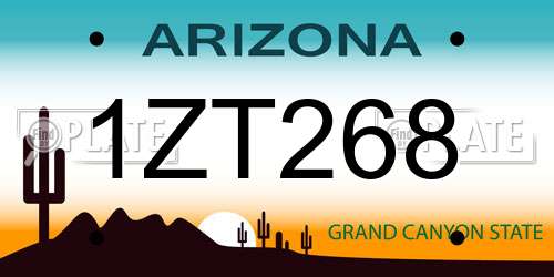 1ZT268 Arizona License Plate