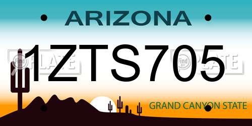 1ZTS705 Arizona License Plate