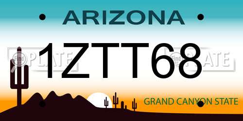 1ZTT68 Arizona License Plate