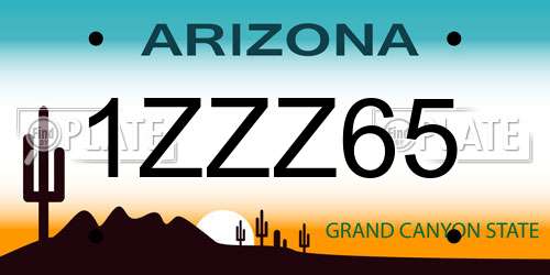 1ZZZ65 Arizona License Plate