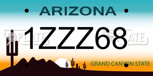 1ZZZ68 Arizona License Plate