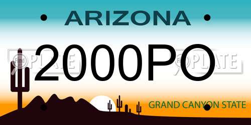 2000PO Arizona License Plate