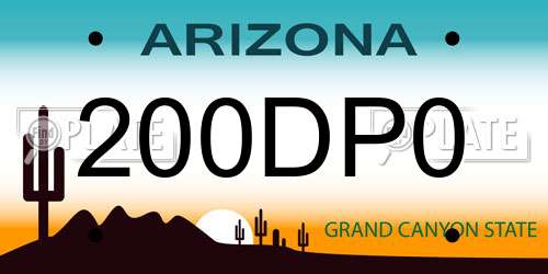 200DP0 Arizona License Plate