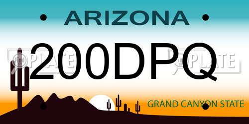 200DPQ Arizona License Plate
