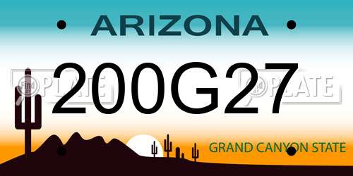 200G27 Arizona License Plate