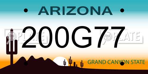 200G77 Arizona License Plate