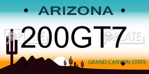 200GT7 Arizona License Plate