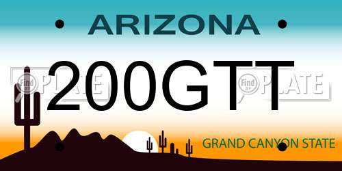 200GTT Arizona License Plate