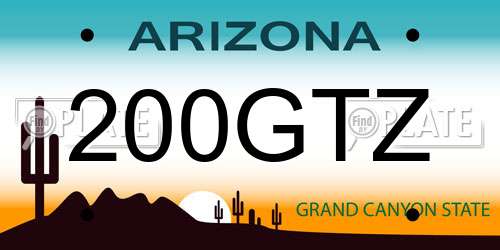 200GTZ Arizona License Plate