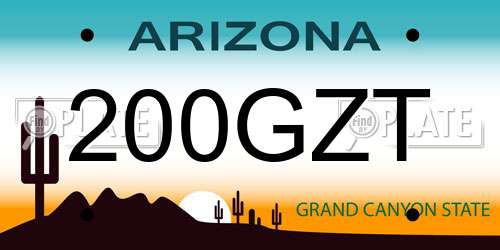 200GZT Arizona License Plate