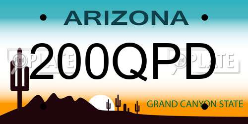 200QPD Arizona License Plate