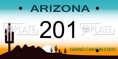 201 Arizona License Plate