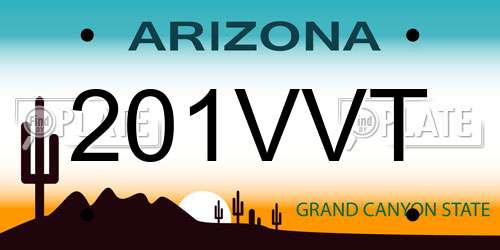 201VVT Arizona License Plate