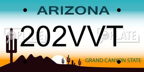 202VVT Arizona License Plate