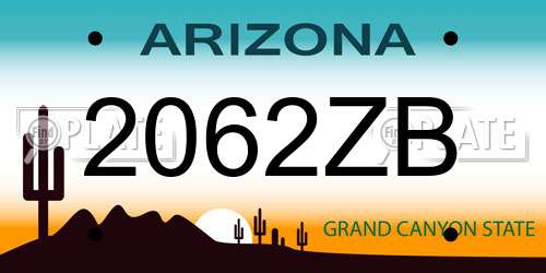 2062ZB Arizona License Plate