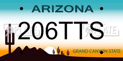 206TTS Arizona License Plate