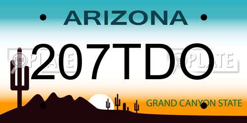 207TDO Arizona License Plate