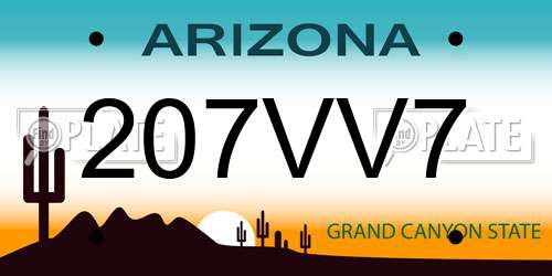 207VV7 Arizona License Plate