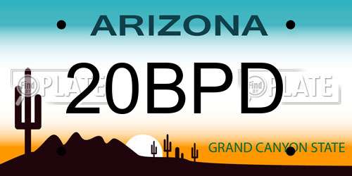 20BPD Arizona License Plate