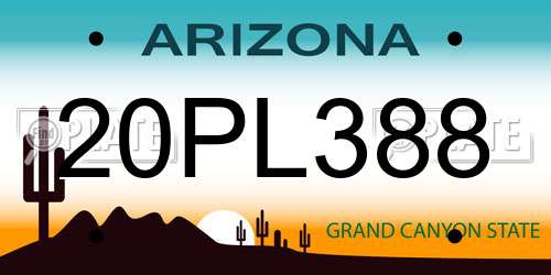 20PL388 Arizona License Plate
