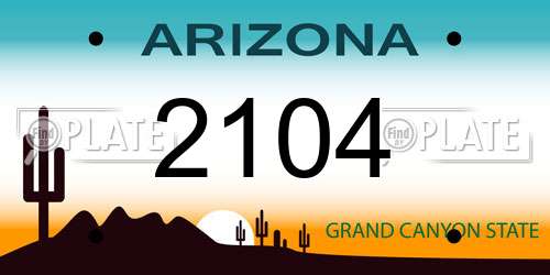 2104 Arizona License Plate