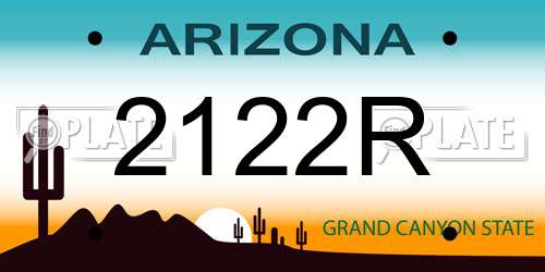 2122R Arizona License Plate