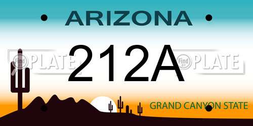 212A Arizona License Plate