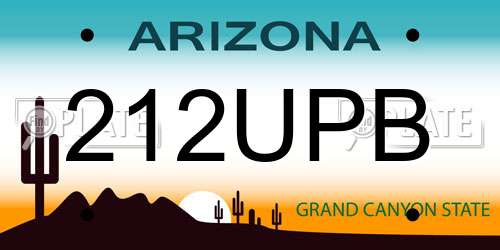 212UPB Arizona License Plate