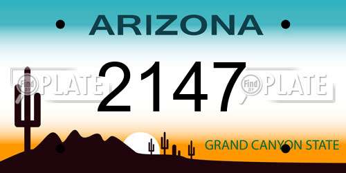 2147 Arizona License Plate
