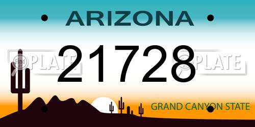 21728 Arizona License Plate