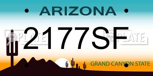 2177SF Arizona License Plate